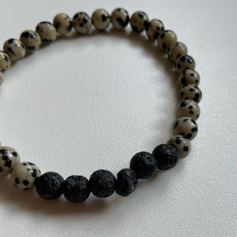 🌵4/$20  Lava Rock Bracelet Dalmatian Jasper